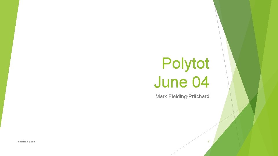 Polytot June 04 Mark Fielding-Pritchard mefielding. com 1 