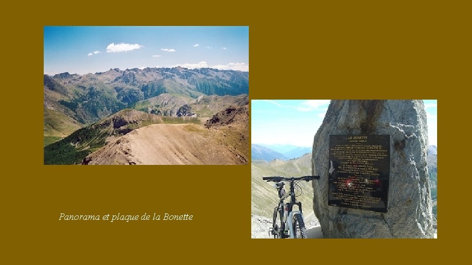 Panorama et plaque de la Bonette 