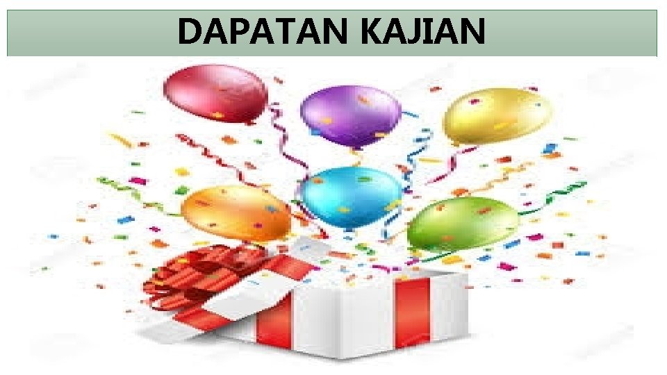 DAPATAN KAJIAN DAPATAN KAJIAN