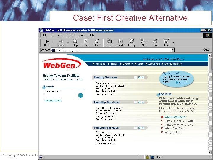 Case: First Creative Alternative copyright 2000 Primix Solutions | www. primix. com | info@primix.