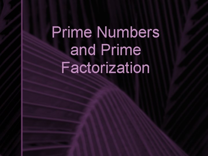 Prime Numbers and Prime Factorization 