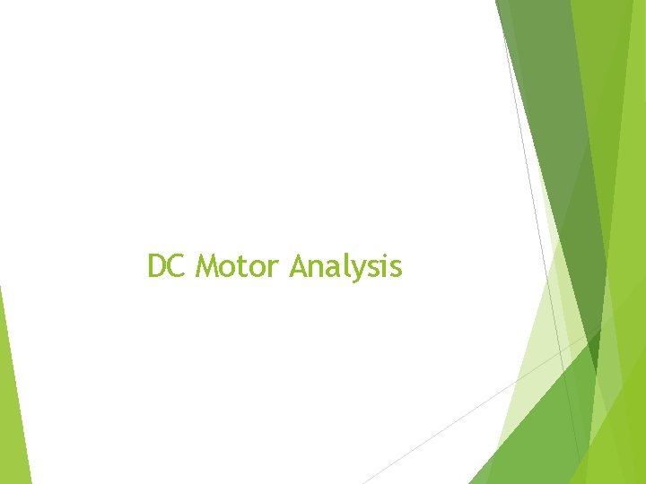 DC Motor Analysis 