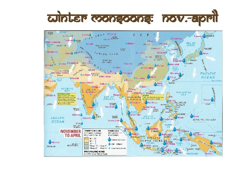 Winter Monsoons: Nov. -April 