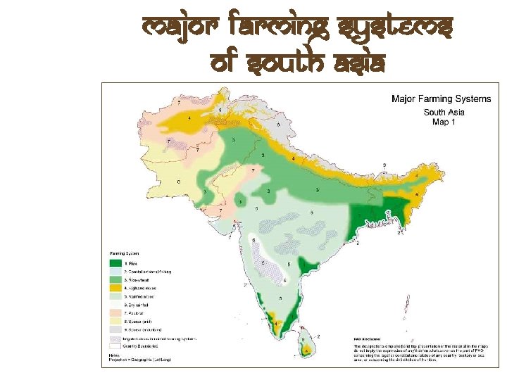 Major Farming Systems of South Asia 