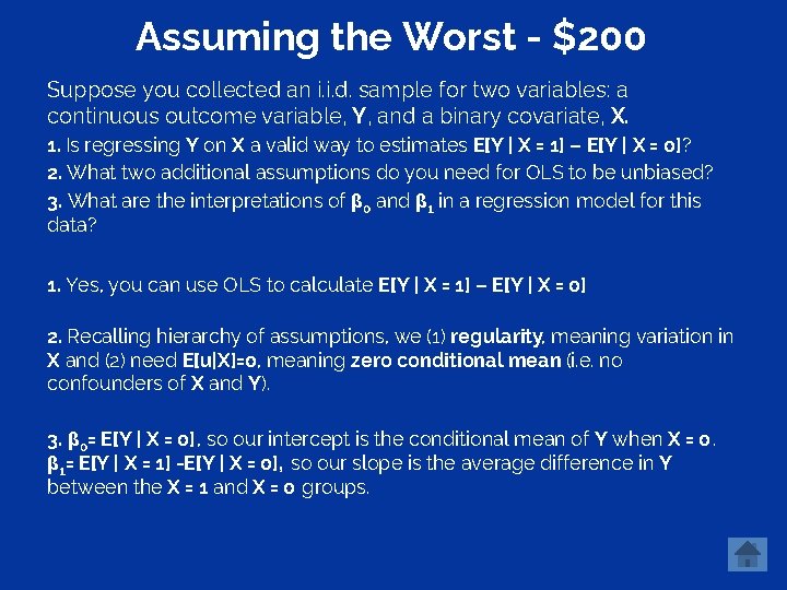 Assuming the Worst - $200 Suppose you collected an i. i. d. sample for