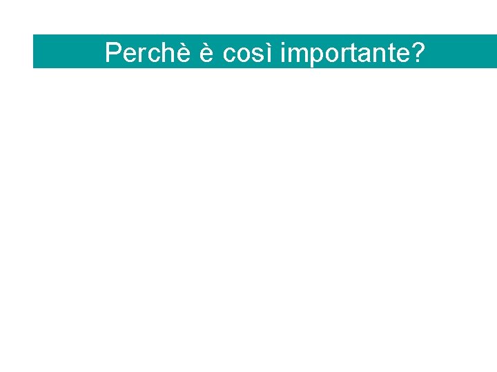 Perchè è così importante? 