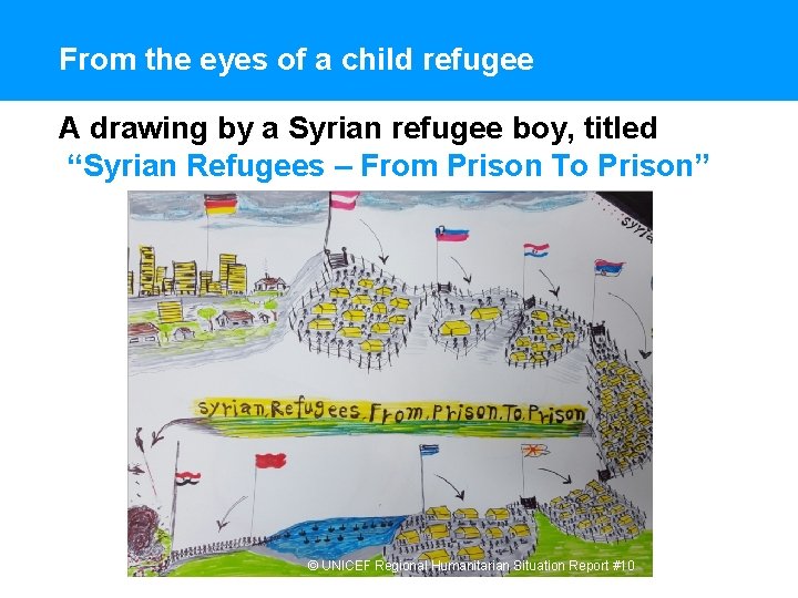 From the eyes of a child refugee A drawing by a Syrian refugee boy,