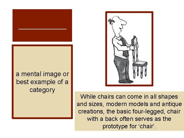 ______ a mental image or best example of a category While chairs can come