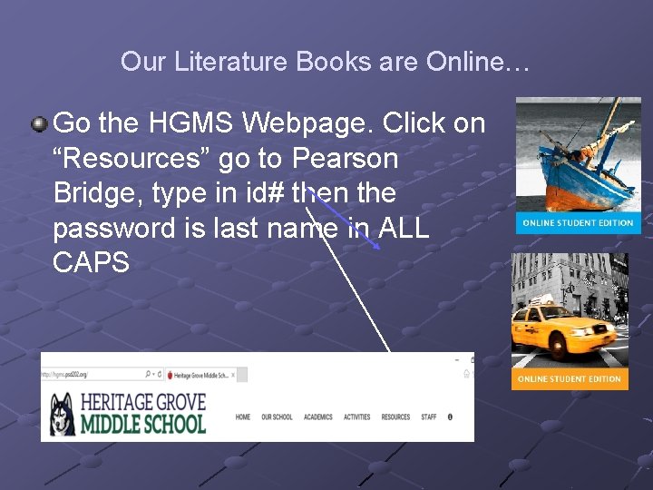Our Literature Books are Online… Go the HGMS Webpage. Click on “Resources” go to