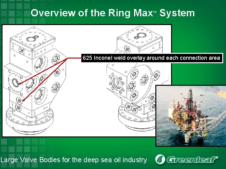 Overview of the Ring Max System TM 625 Inconel weld overlay around each connection