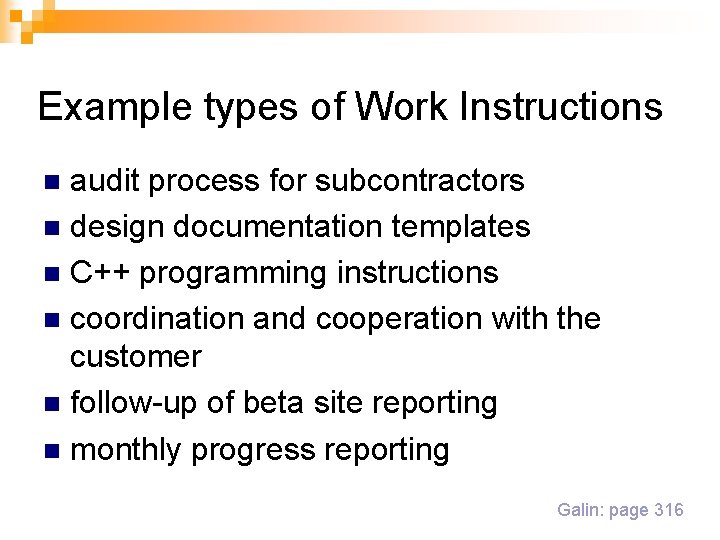 Example types of Work Instructions audit process for subcontractors n design documentation templates n