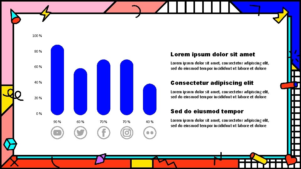 100 % 80 % Lorem ipsum dolor sit amet 60 % Lorem ipsum dolor