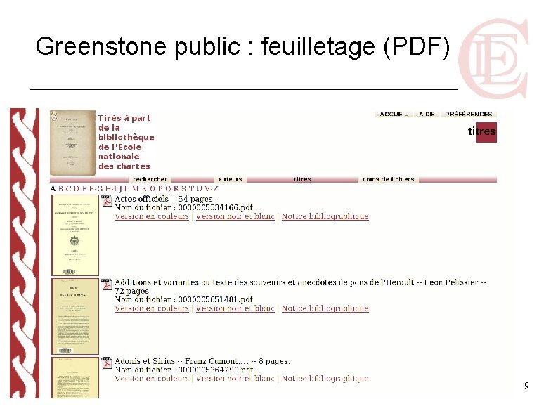 Greenstone public : feuilletage (PDF) 9 