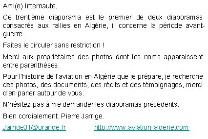 Ami(e) Internaute, Ce trentième diaporama est le premier de deux diaporamas consacrés aux rallies