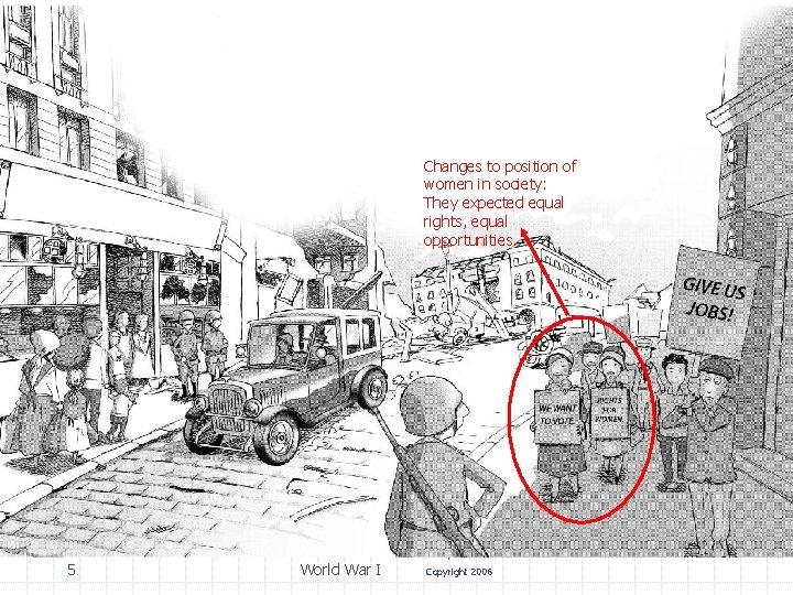 Changes to position of women in society: They expected equal rights, equal opportunities. 5