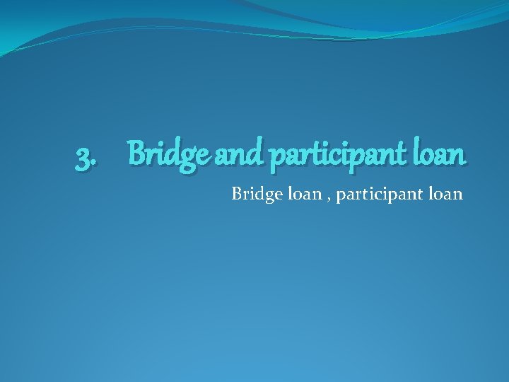 3. Bridge and participant loan Bridge loan , participant loan 