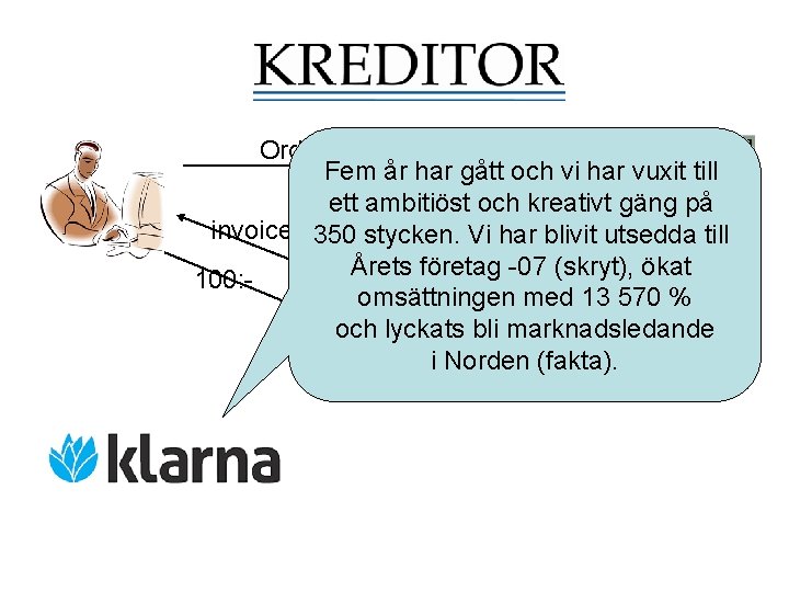 Kreditor Order 100: Fem år har gått och vi har vuxit till ett ambitiöst