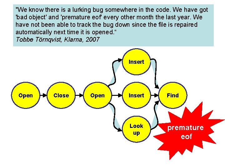 "We know there is a lurking bug somewhere in the code. We have got