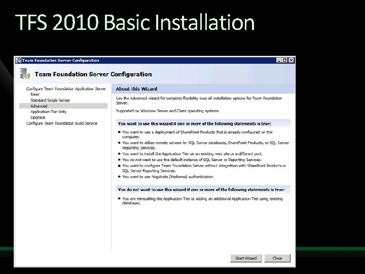 TFS 2010 Basic Installation 