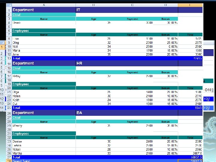 JXLS Demo List departmens = new Array. List(); // initilize list of departments in