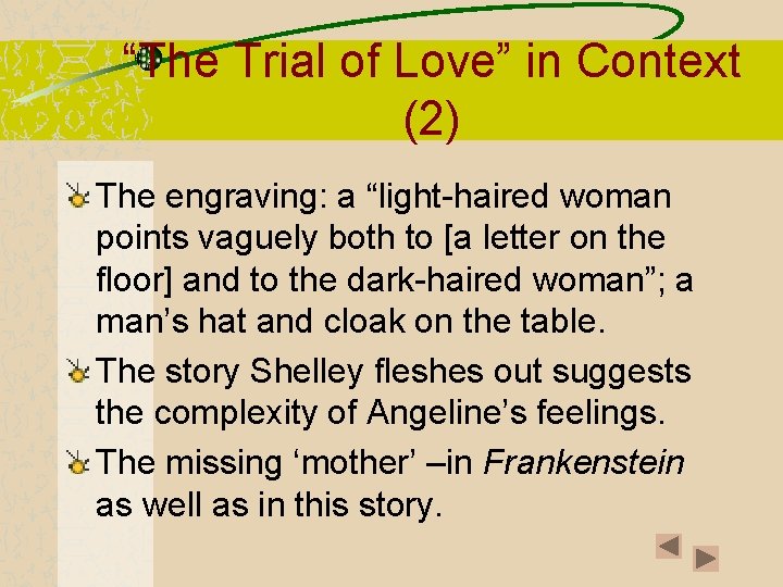 “The Trial of Love” in Context (2) The engraving: a “light-haired woman points vaguely