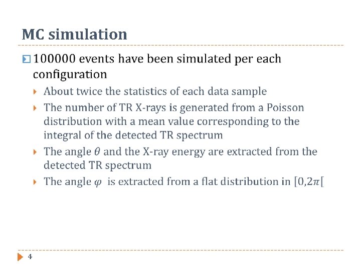 MC simulation � 4 