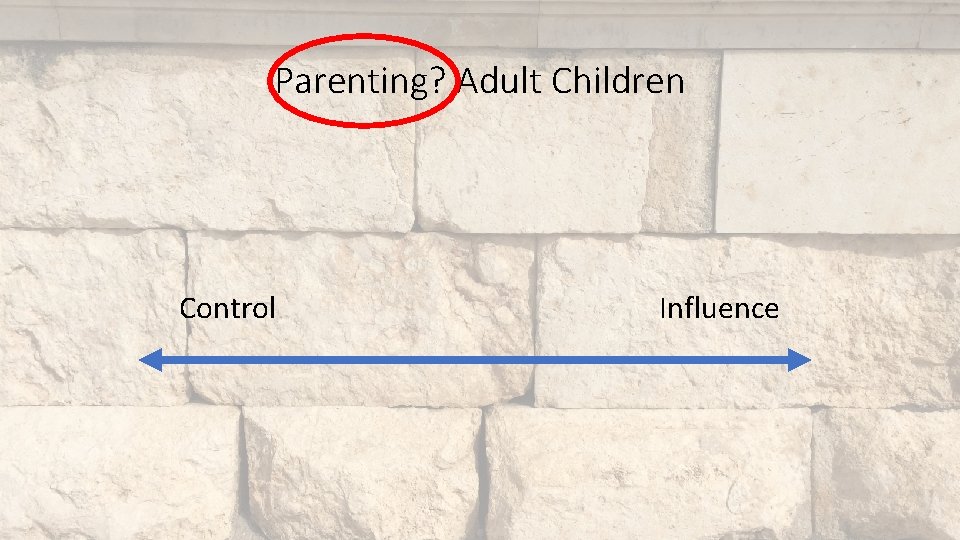 Parenting? Adult Children Control Influence 