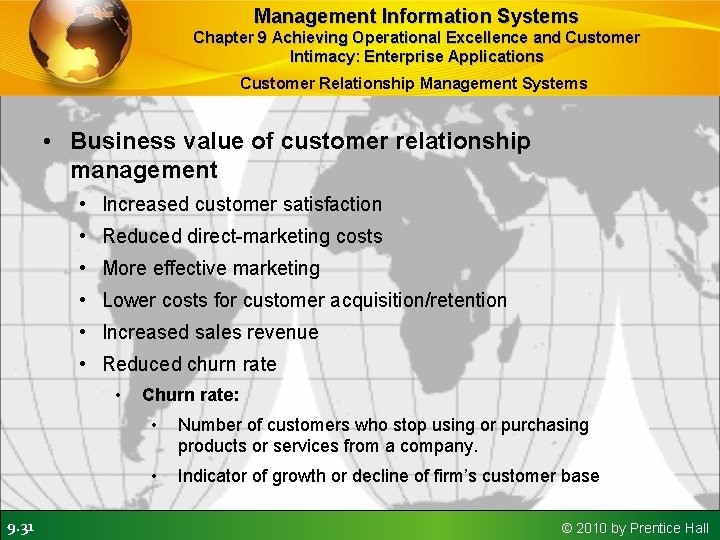 Management Information Systems Chapter 9 Achieving Operational Excellence and Customer Intimacy: Enterprise Applications Customer