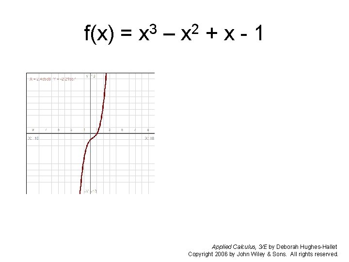 f(x) = x 3 – x 2 + x - 1 Applied Calculus, 3/E