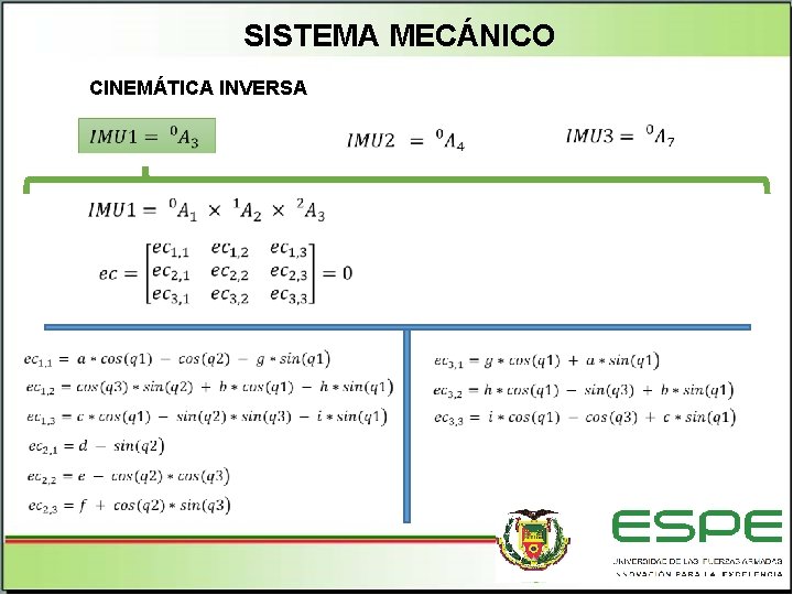 SISTEMA MECÁNICO CINEMÁTICA INVERSA 