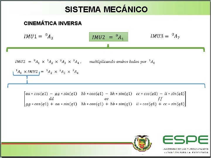SISTEMA MECÁNICO CINEMÁTICA INVERSA 