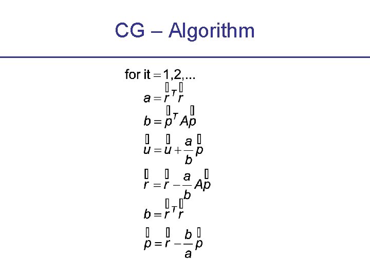 CG – Algorithm 