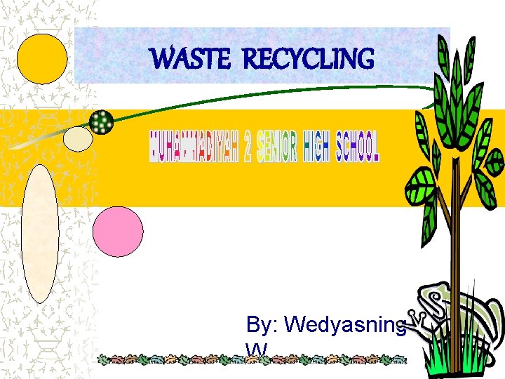 WASTE RECYCLING By: Wedyasning W 