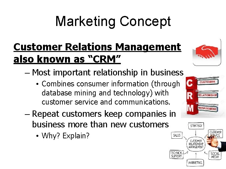 Marketing Concept Customer Relations Management also known as “CRM” – Most important relationship in