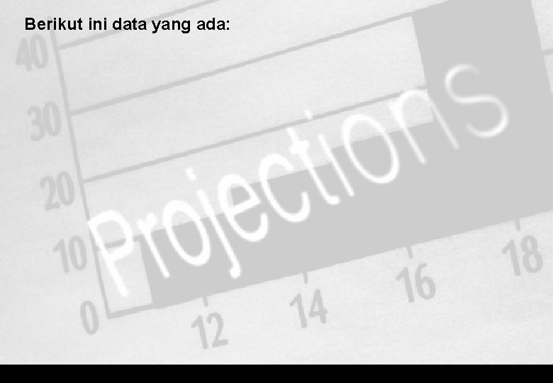 Berikut ini data yang ada: 