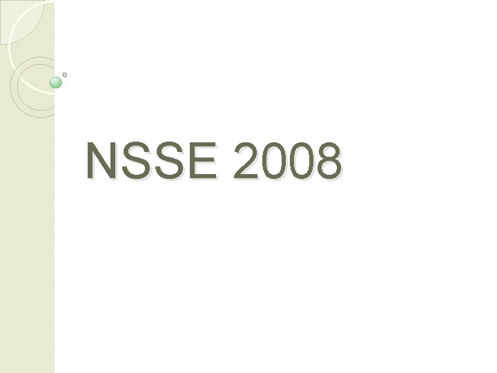 NSSE 2008 