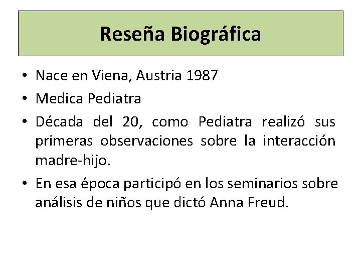 Reseña Biográfica • Nace en Viena, Austria 1987 • Medica Pediatra • Década del Reseña Biográfica • Nace en Viena, Austria 1987 • Medica Pediatra • Década del