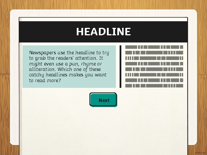 A newspaper report must include… write the name of the newspaper at the top?