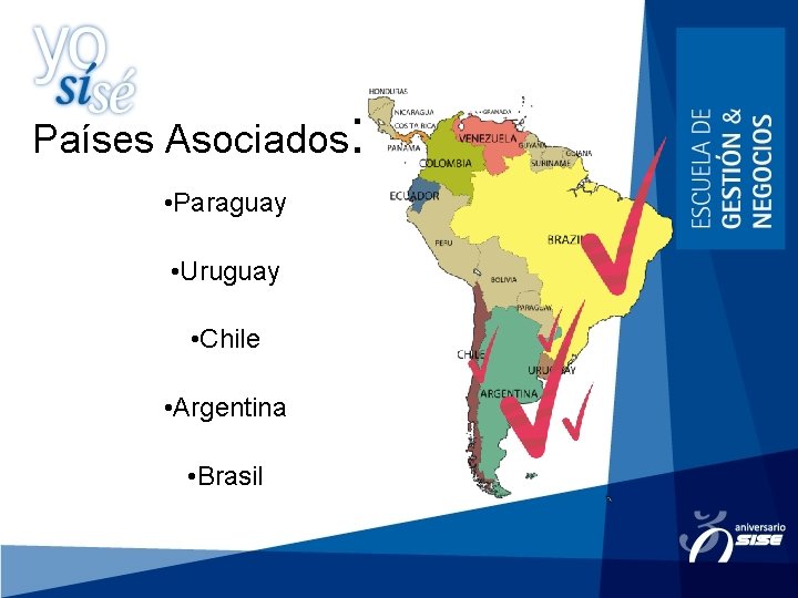 Países Asociados • Paraguay • Uruguay • Chile • Argentina • Brasil : 