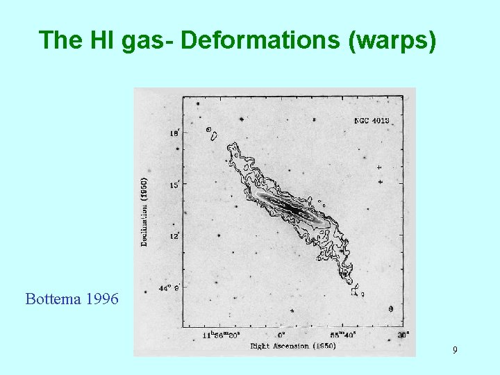 The HI gas- Deformations (warps) Bottema 1996 9 