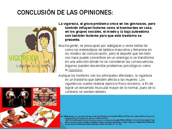 CONCLUSIÓN DE LAS OPINIONES: La vigorexia, el grave problema crece en los gimnasios, pero