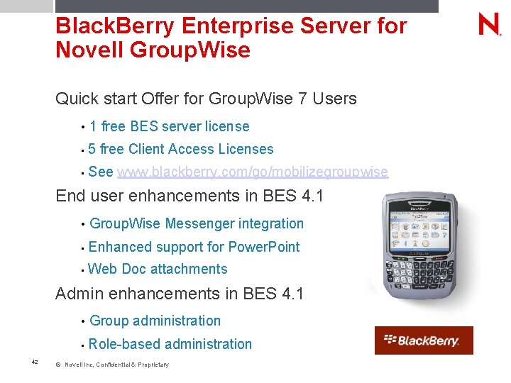 Black. Berry Enterprise Server for Novell Group. Wise Quick start Offer for Group. Wise