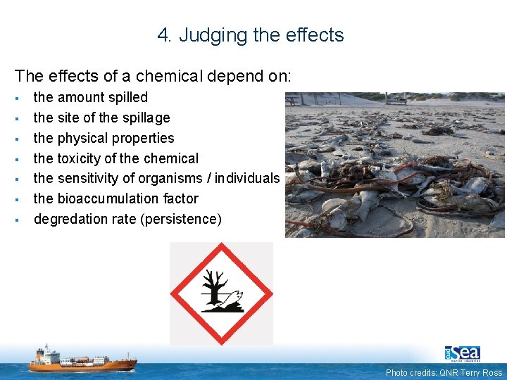 4. Judging the effects The effects of a chemical depend on: § § §