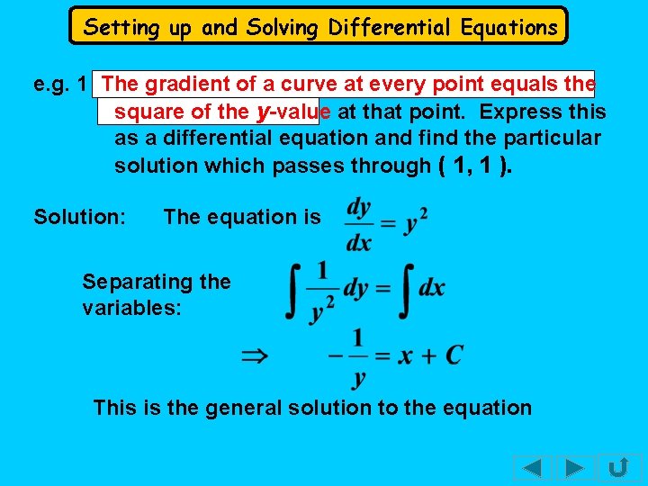 Setting up and Solving Differential Equations Setting up