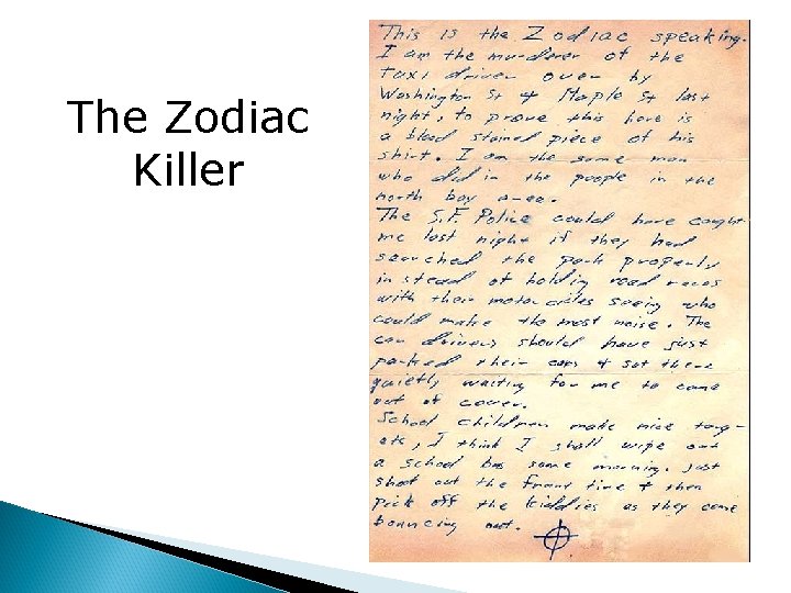 The Zodiac Killer 