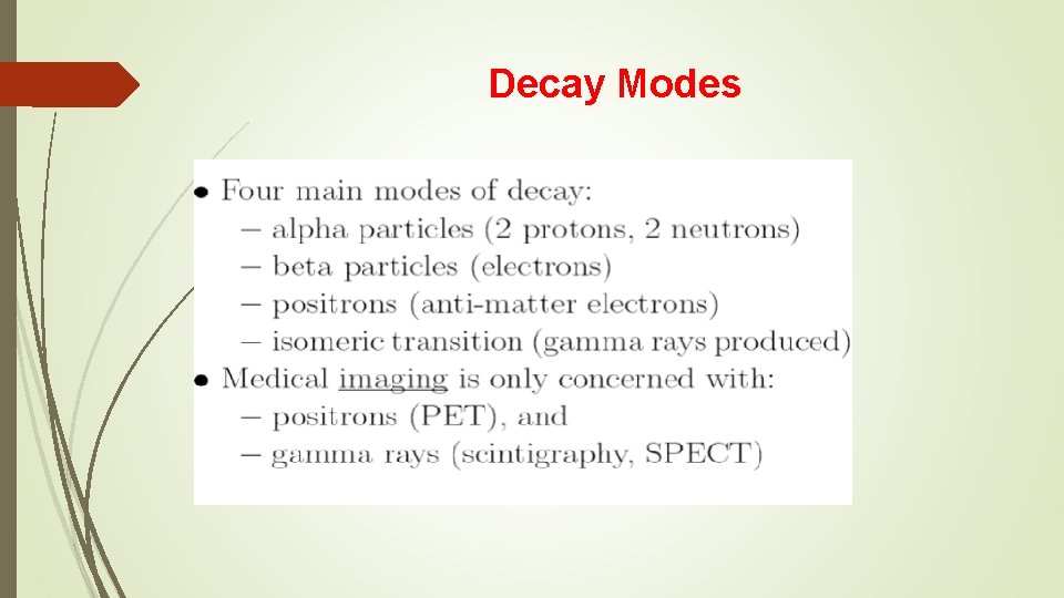 Decay Modes 