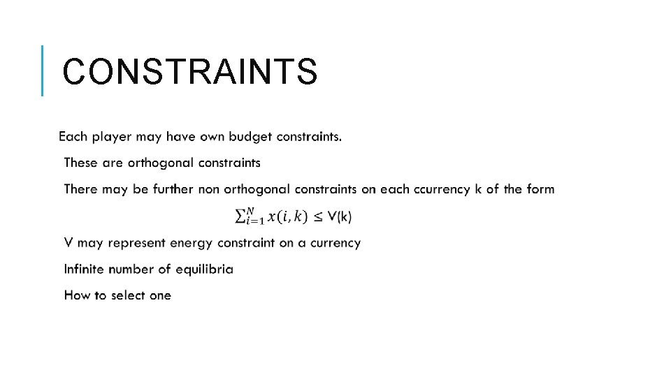 CONSTRAINTS 