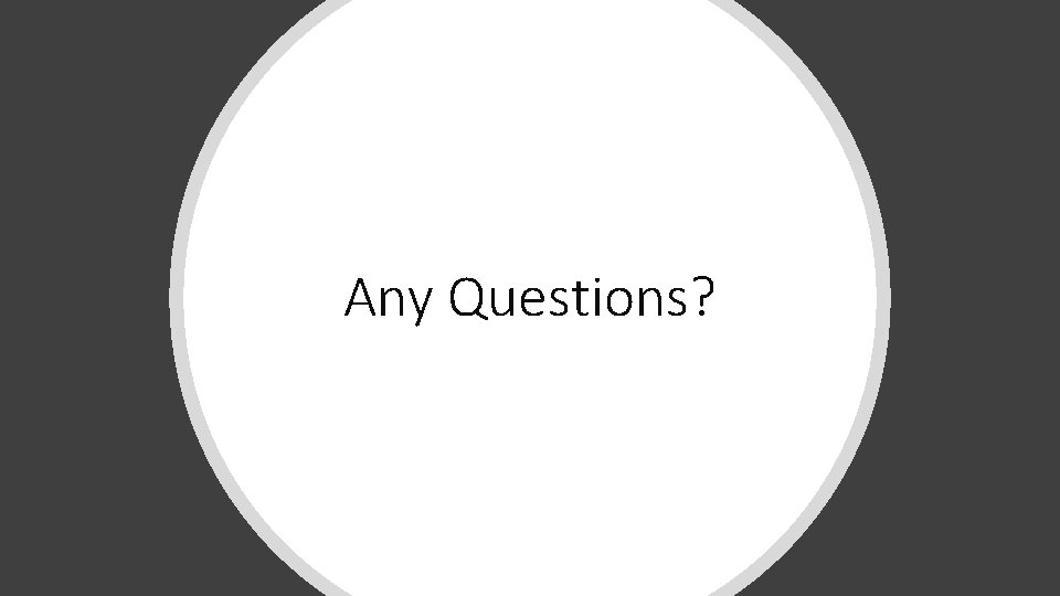 Any Questions? 