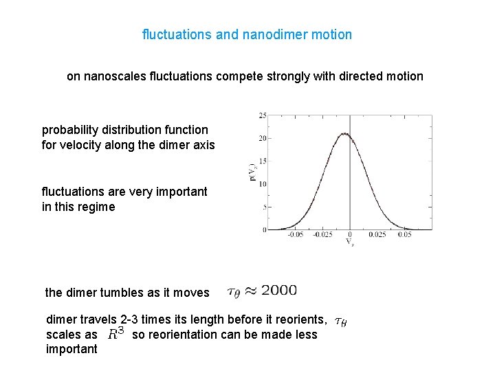 fluctuations and nanodimer motion on nanoscales fluctuations compete strongly with directed motion probability distribution