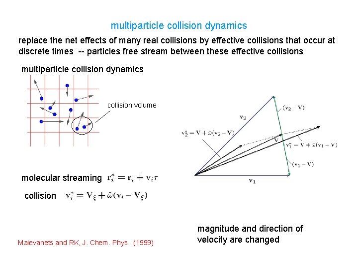 multiparticle collision dynamics replace the net effects of many real collisions by effective collisions